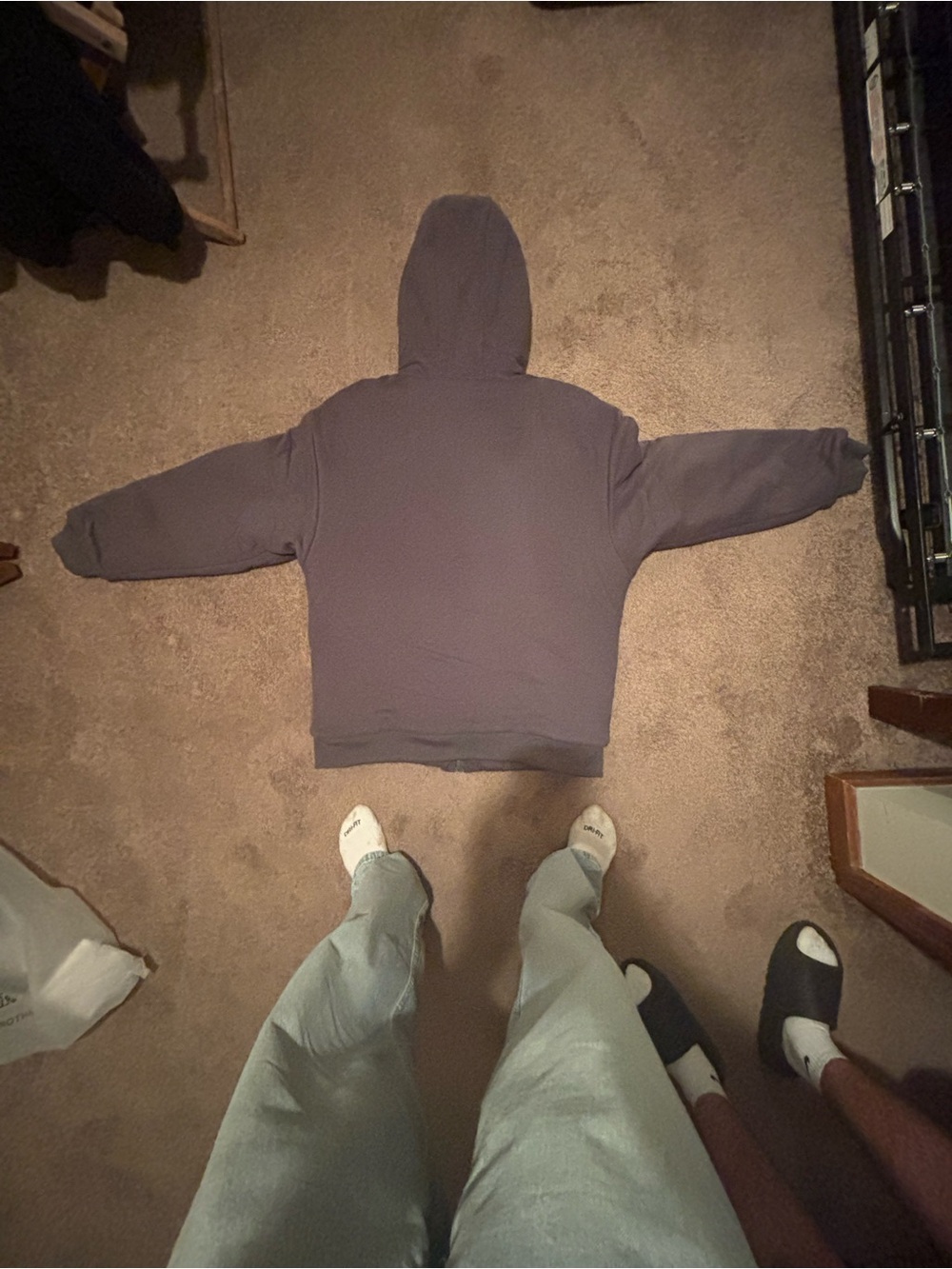 Men's comfrt Zip-Up Hooded Sweater in Charcoal Gray